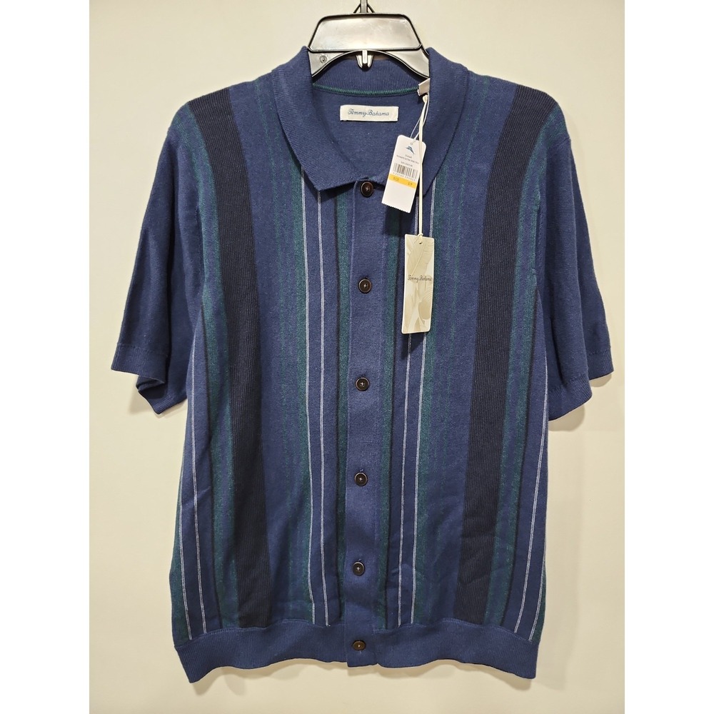 Tommy Bahama NWT Polo Shirt Mens S/P Palmarito Button Front Polo Short Sleeve